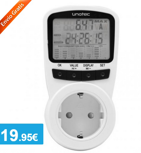 Medidor de consumo eléctrico Unotec - Oferlandia.com